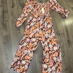 Floral Off-Shoulder Jumpsuit - Multicolor